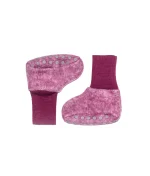 Cosilana-baby-sloffen-100%-biologisch-wol-en-fleece-paars productafbeelding