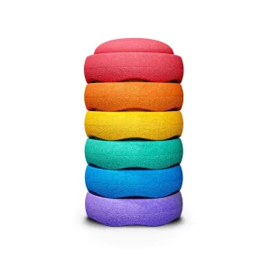 Stapelstein regenboog classis set 6 stuks gestapeld