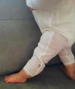 Biologische jumpsuit wol en zijde -pointelle - ajour Joha