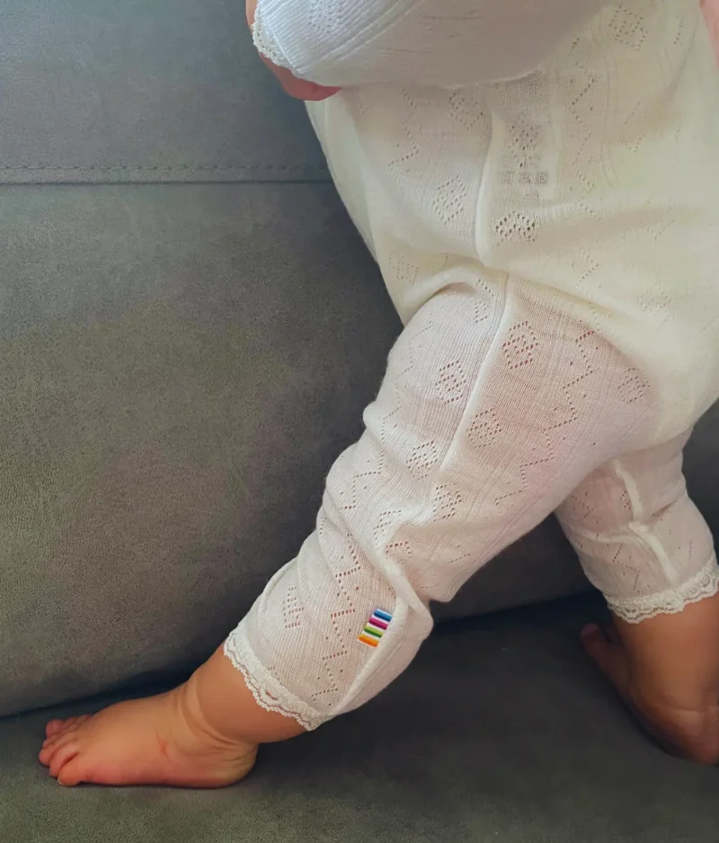 Biologische jumpsuit wol en zijde -pointelle - ajour Joha