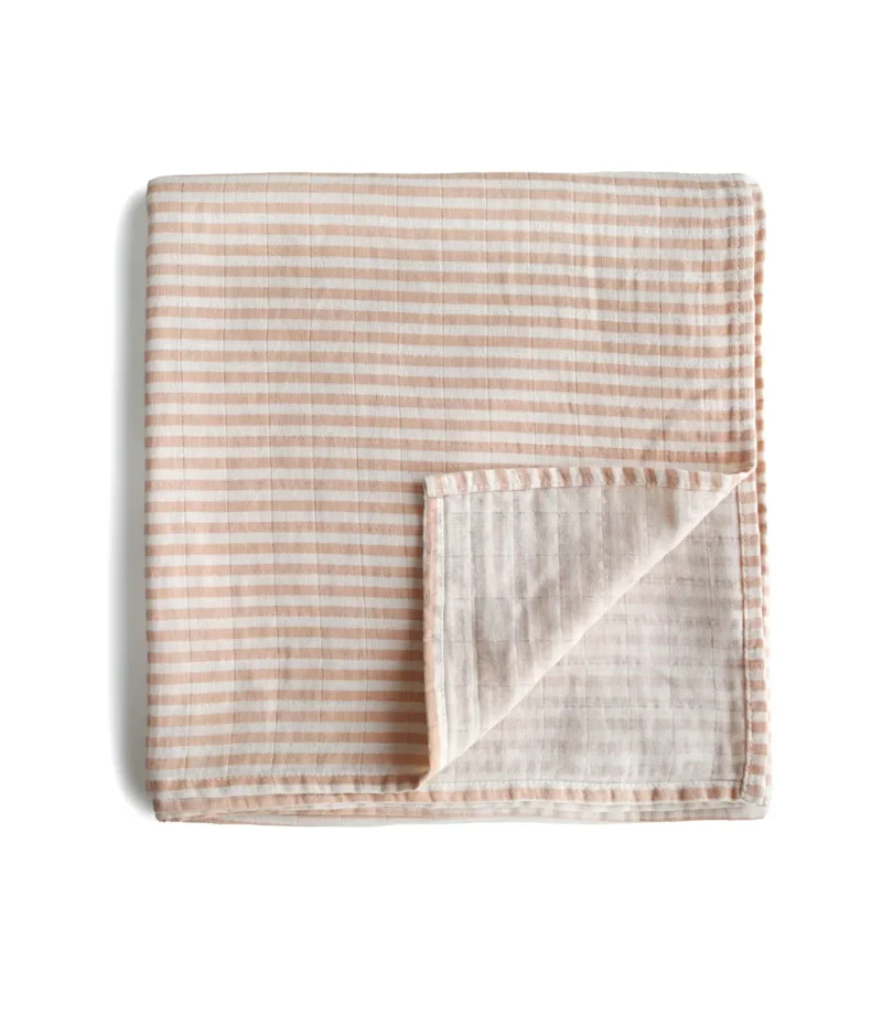 Mushie- Hydrofiele doek XL - Natural Stripes Mushie- Hydrofiele doek XL - Natural Stripes