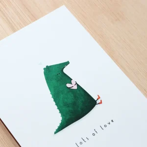 Alijt – Kaartje krokodil – Lots of love - detail