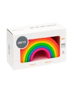 Dena - Siliconen Bijt-en stapelspeelgoed Regenboog - Neon - 6 stuks