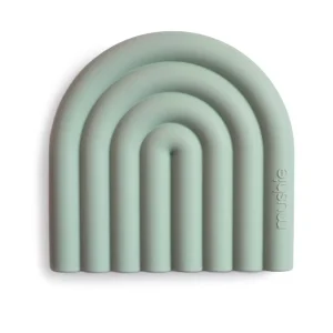 Mushie - Regenboogbijtring - Cambridge Blue