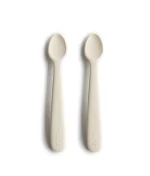 Mushie Siliconen Baby lepels Ivory 2 stuks