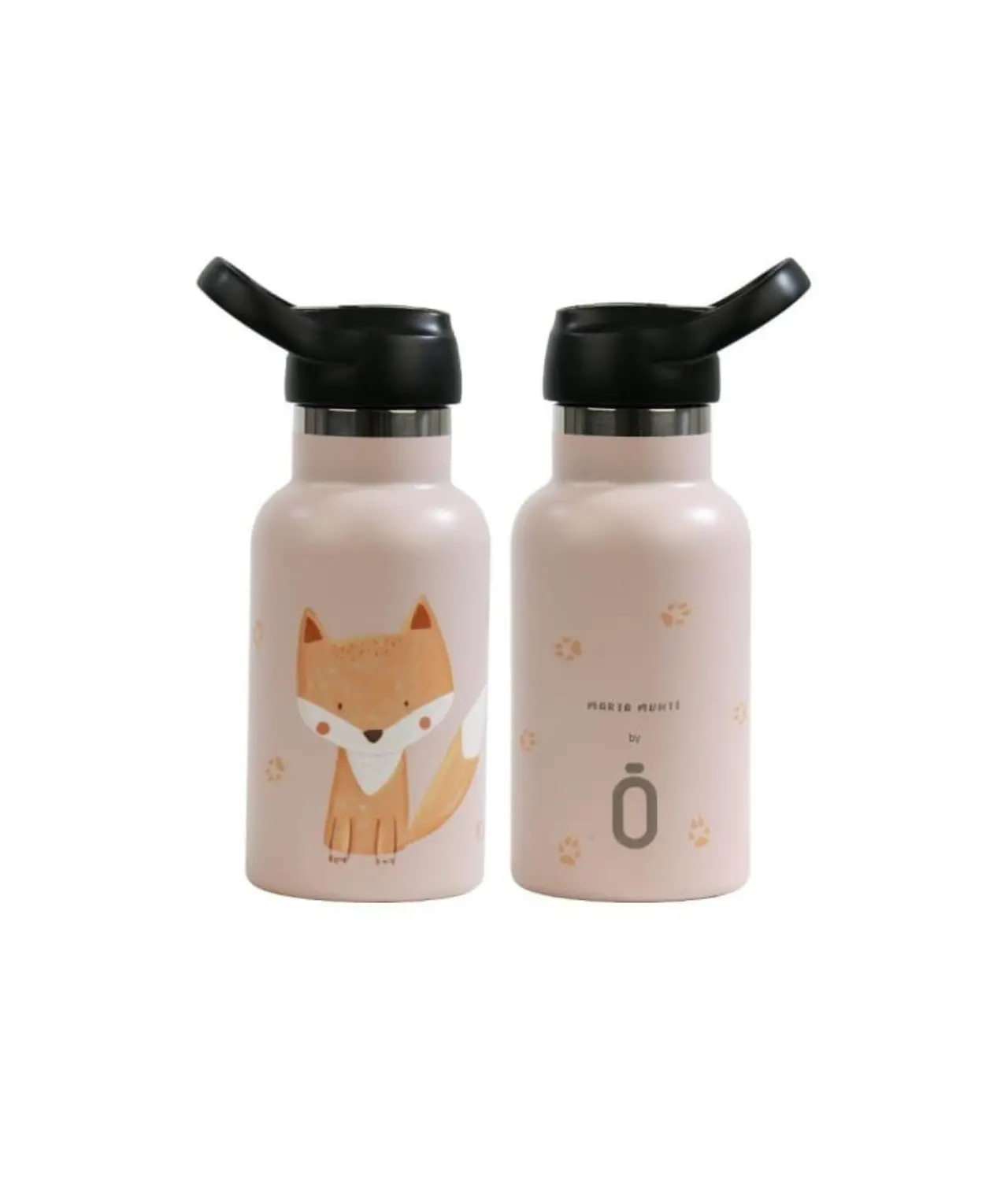 Runbott Drinkfles - Thermosfles - Roestvrij staal - Sport Marta Vos - 350 ml (voorkant en achterkant)